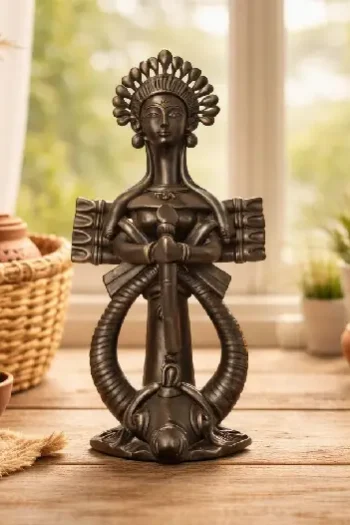 Elegant ethnic figurine with artistic detailing showcasing Terracotta Home Decor In Kolkata in a warm and stylish interior setting.