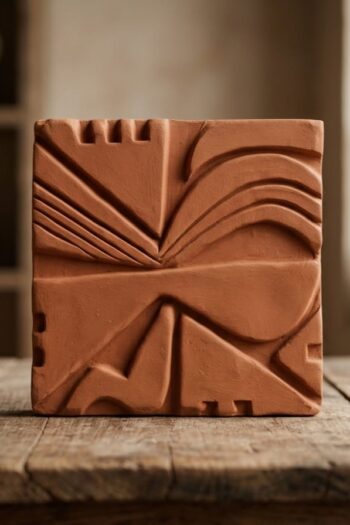 Abstract Geometrical 3D Terracotta Tiles 6" x 6"