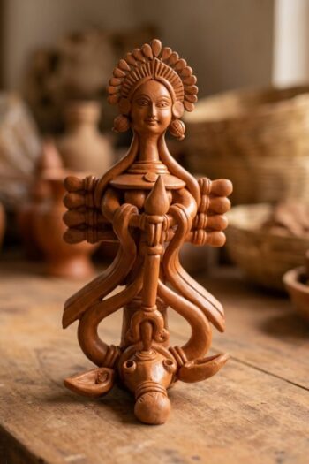 Durga Shakti Terracotta Sculpture 12″
