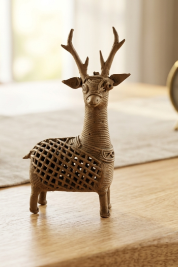 Dokra Stag Showpiece – Handmade Mayurbhanj Brass Figurine