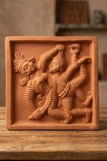Royal Fight Scene Terracotta Wall Tiles 6" x 6"