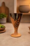 Terracotta Porcelain Wine Glass white glass