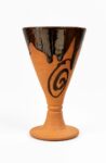 Terracotta Porcelain Wine Glass white glass