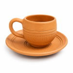 Terracotta Tea Cup with Saucer