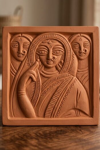 Tribal Lady Terracotta Wall Tile 6" x 6"