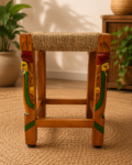 Wooden King-Queen Stool (Neem Wood)-18INC