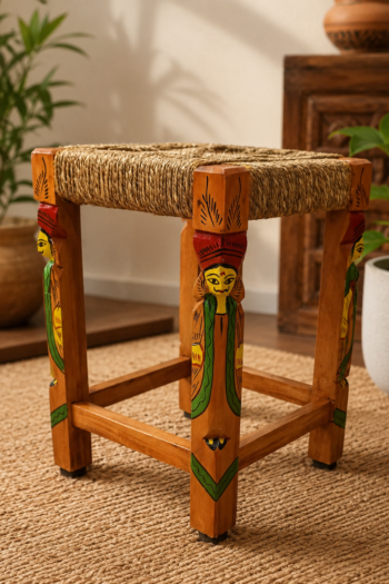 Wooden King-Queen Stool (Neem Wood)