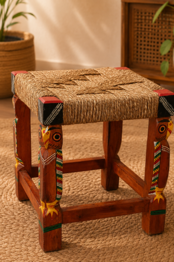 Wooden Owl Stool (Neem Wood)