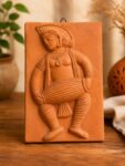 Terracotta Khol Player Wall Tile handcrafted Bengal folk musician wall art