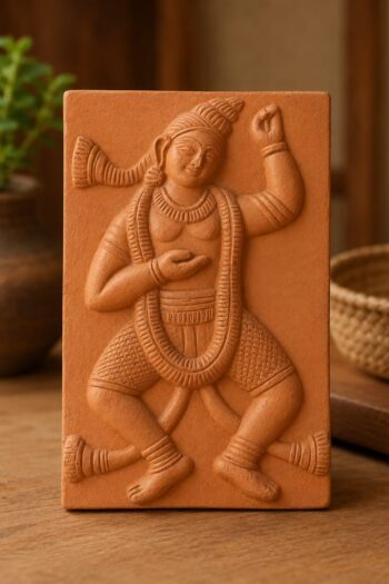 Folk Musician Series Terracotta Wall Tile 10" x 6" – (c) Natraj