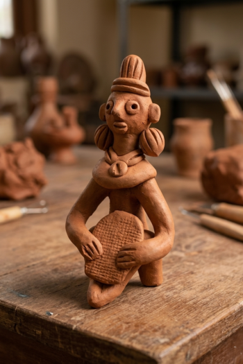 Terracotta Kulo Girl Showpiece 5"