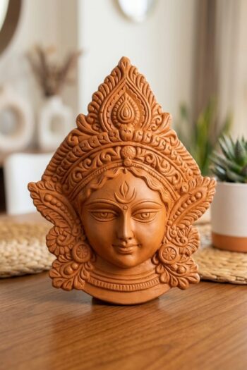 Terracotta Wall Hanging Durga Face 11"