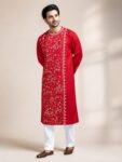 Srejonee Kantha Stitch Cotton Kurta for Men – S (38″)