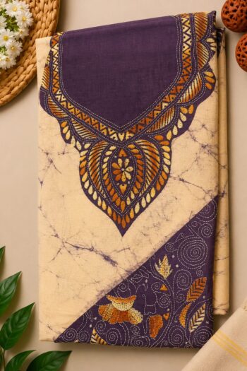 Batik Kantha Stitch Pure Cotton Salwar Suit Piece