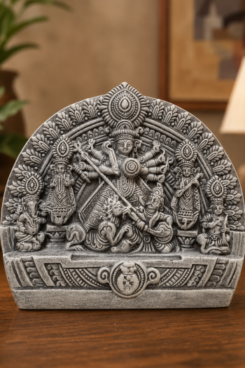 Terracotta Durga Family Showpice 8″