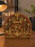 Terracotta Durga Family Showpice 8″ (Colorful)