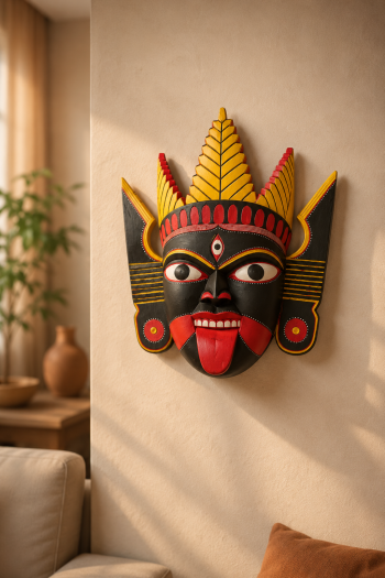 Dinajpuri Gomira Wooden Wall Mask 18 Inch