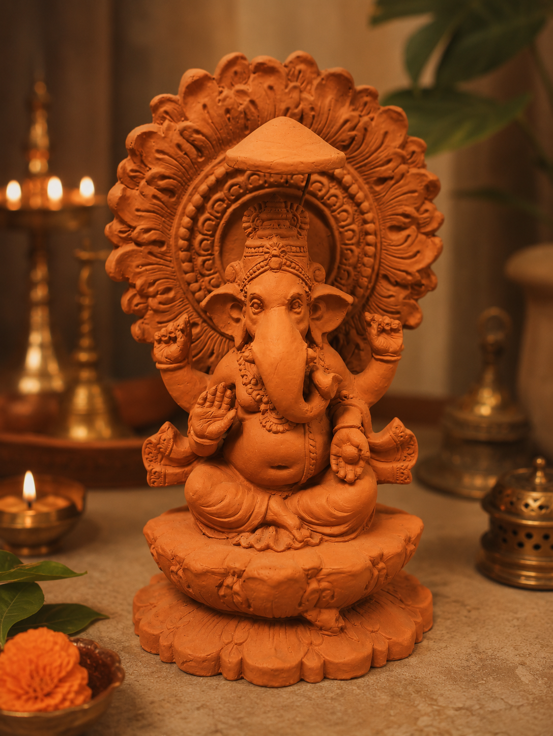 Terracotta Ganesh on tample
